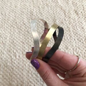 2/$5 SALE Set of 3 Metal Bangle Bracelets